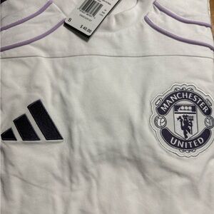 Adidas White and Purple Manchester United Jersey